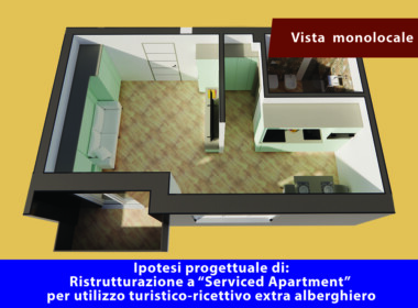 Ipotesi Serviced Apartment Vista Monolocale 3D 1